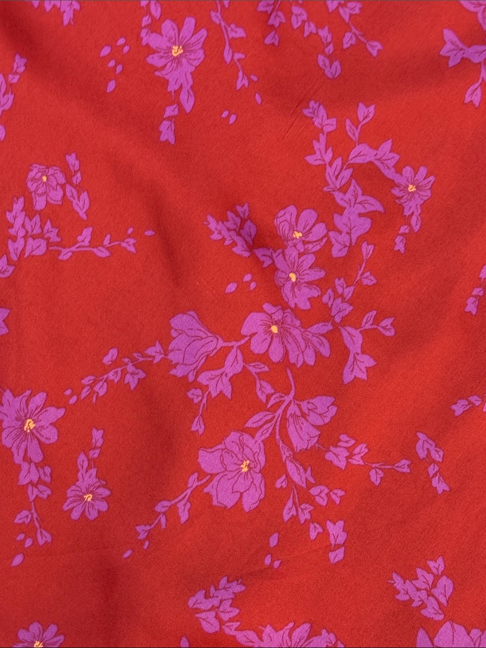 Free People Boho Aries Mini Dress Red with Purple Floral Print 175 - Picture 5 of 12